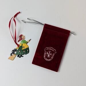 Wilhelm Schweizer German Zinnfiguren Witch on Broom Christmas Ornament Dutch